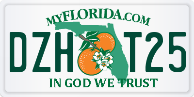 FL license plate DZHT25