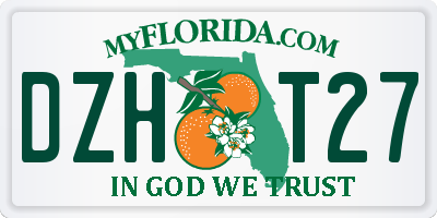 FL license plate DZHT27