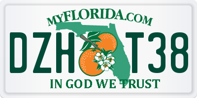 FL license plate DZHT38