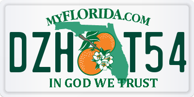 FL license plate DZHT54