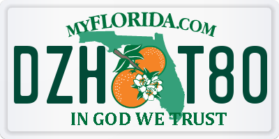 FL license plate DZHT80