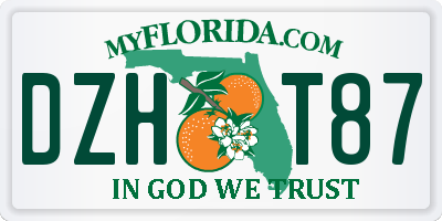 FL license plate DZHT87