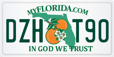 FL license plate DZHT90