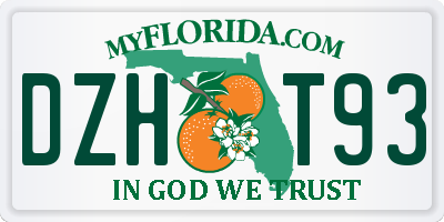FL license plate DZHT93