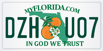 FL license plate DZHU07