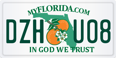 FL license plate DZHU08