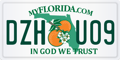 FL license plate DZHU09