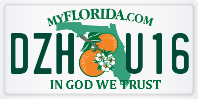 FL license plate DZHU16