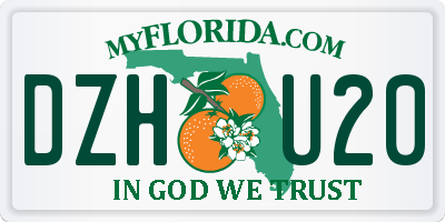 FL license plate DZHU20