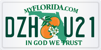 FL license plate DZHU21