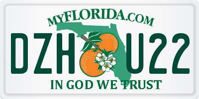 FL license plate DZHU22