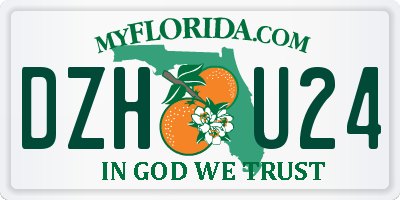 FL license plate DZHU24