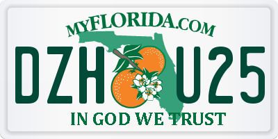 FL license plate DZHU25