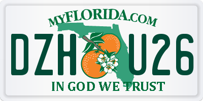 FL license plate DZHU26