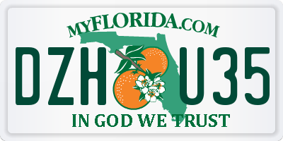 FL license plate DZHU35