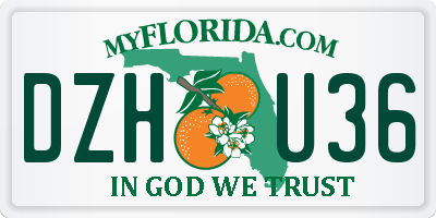 FL license plate DZHU36