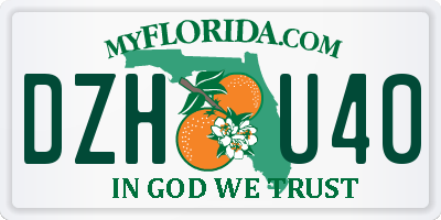 FL license plate DZHU40