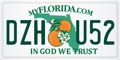 FL license plate DZHU52
