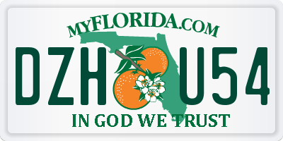 FL license plate DZHU54