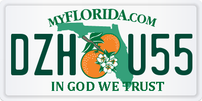 FL license plate DZHU55