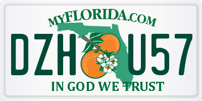 FL license plate DZHU57