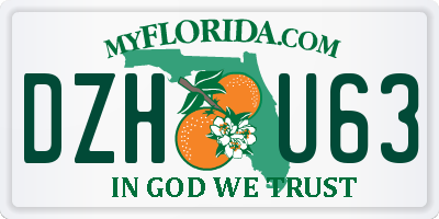 FL license plate DZHU63
