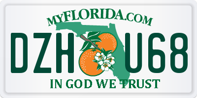 FL license plate DZHU68