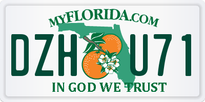 FL license plate DZHU71