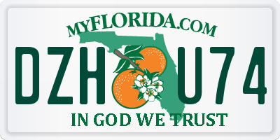 FL license plate DZHU74