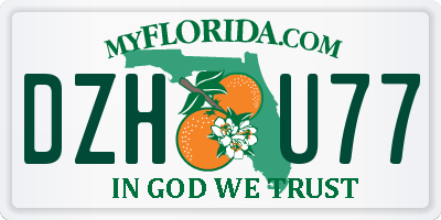 FL license plate DZHU77