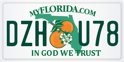 FL license plate DZHU78