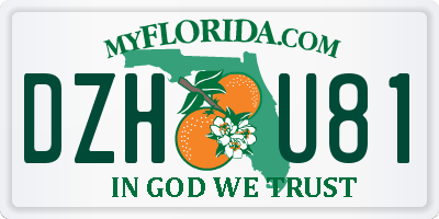 FL license plate DZHU81