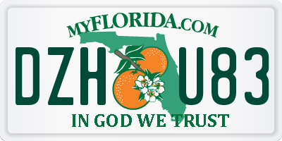 FL license plate DZHU83