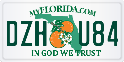 FL license plate DZHU84