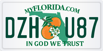 FL license plate DZHU87