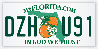 FL license plate DZHU91