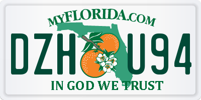 FL license plate DZHU94