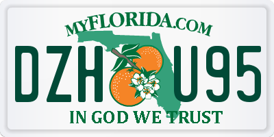 FL license plate DZHU95