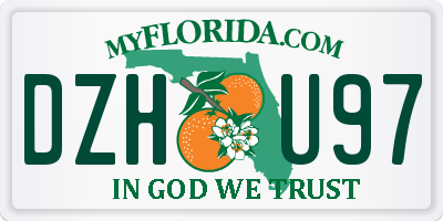 FL license plate DZHU97