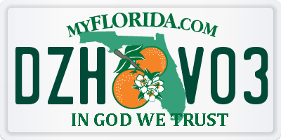 FL license plate DZHV03