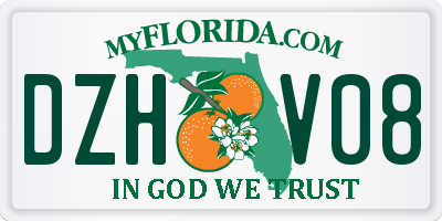 FL license plate DZHV08