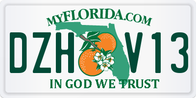 FL license plate DZHV13