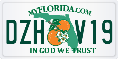 FL license plate DZHV19