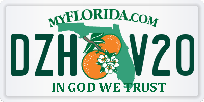 FL license plate DZHV20