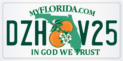 FL license plate DZHV25