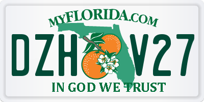 FL license plate DZHV27
