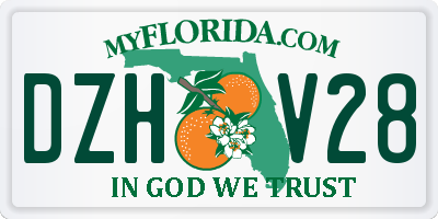 FL license plate DZHV28