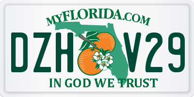 FL license plate DZHV29