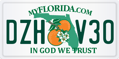 FL license plate DZHV30