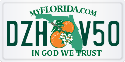 FL license plate DZHV50